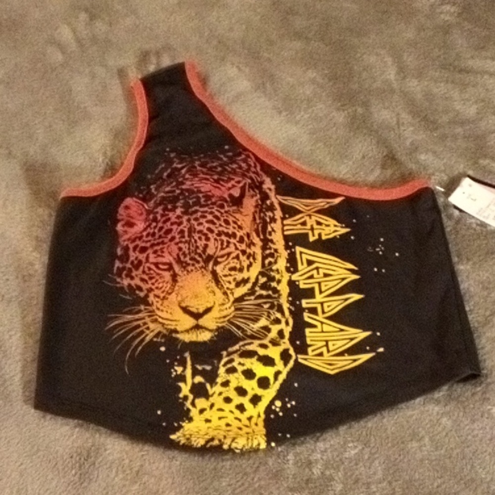 DEF LEOPARD 🐆 ONE SHOULDER TANK SIZE WOMANS LG - Picture 1 of 6